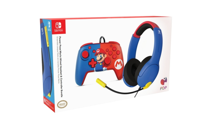 PDP Gaming Mario-paketti - Airlite-kuulokkeet ja Mario Power Pose -ohjain ryhmässä KODINELEKTRONIIKKA / Pelikonsolit & Tarvikkeet / Nintendo Switch / Tarvikkeet @ TP E-commerce Nordic AB (D01923)