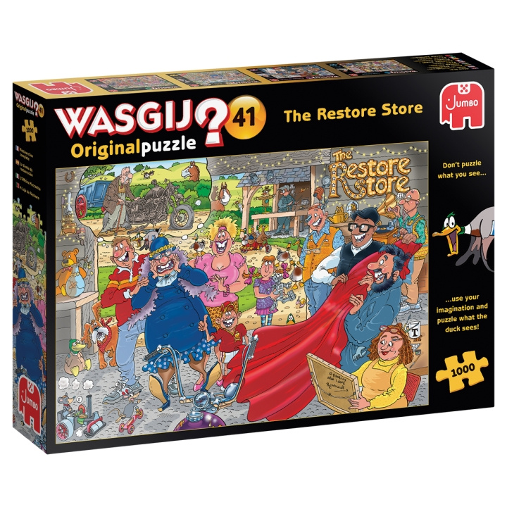 Wasgij Alkuperäinen #41, The Restore Store, 1000 kpl (JUM5020) ryhmässä URHEILU, VAPAA-AIKA JA HARRASTUS / Harrastus / Palapeli @ TP E-commerce Nordic AB (D01925)