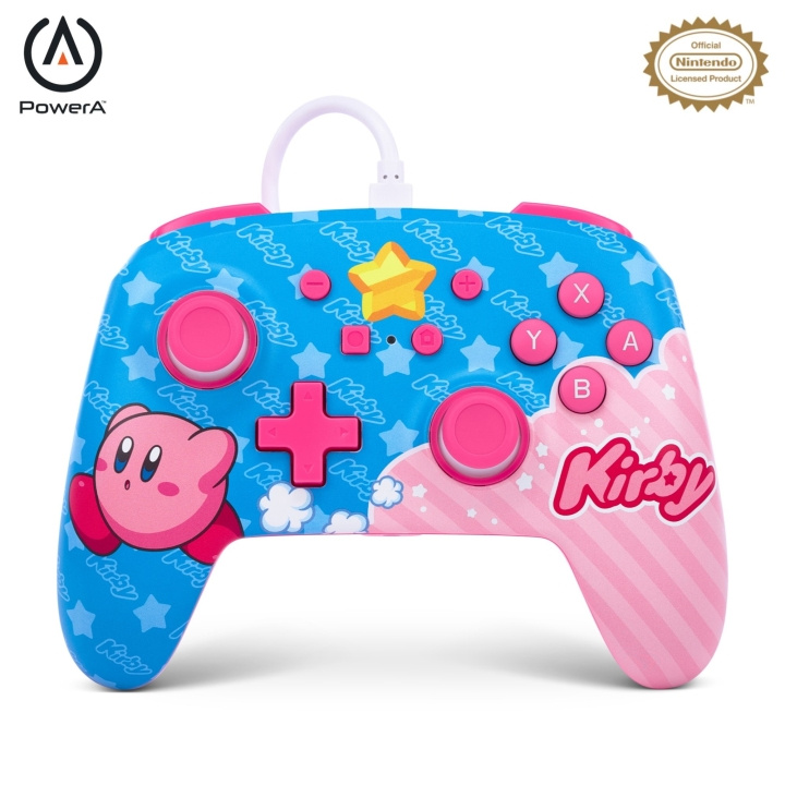 PowerA NSW ENH langallinen ohjain - Kirby / Nintendo Switch ryhmässä KODINELEKTRONIIKKA / Pelikonsolit & Tarvikkeet / Nintendo Switch @ TP E-commerce Nordic AB (D02327)