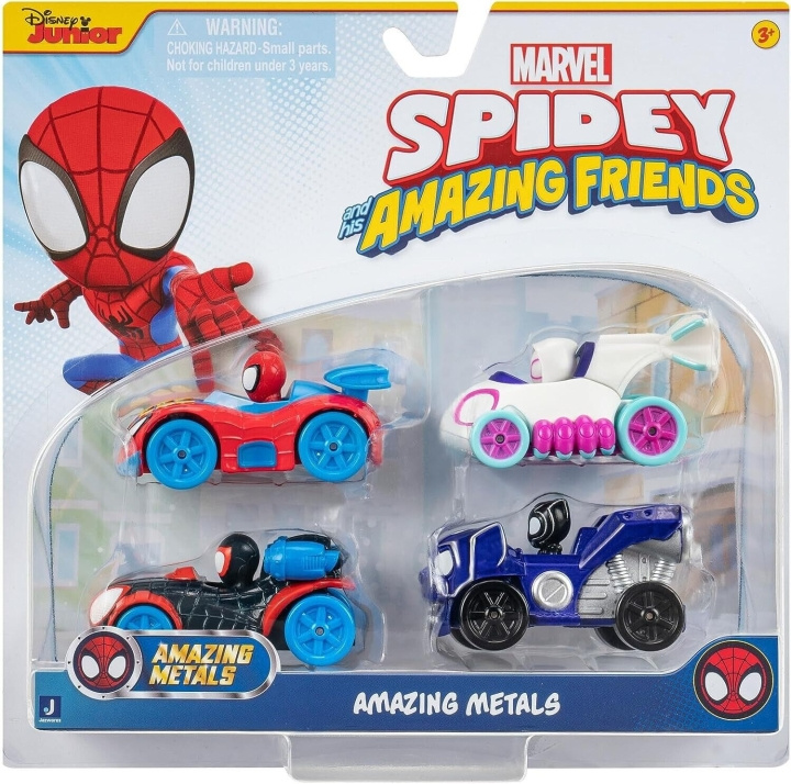 Spidey AMAZING METALS CAR 4 PK (SNF0200) ryhmässä LELUT, TUOTTEET LAPSILLE JA VAUVOILLE / Leikkikalut, Askartelu &Pelit / Figuurit, miniatyyrit ja tarvikkeet @ TP E-commerce Nordic AB (D02334)