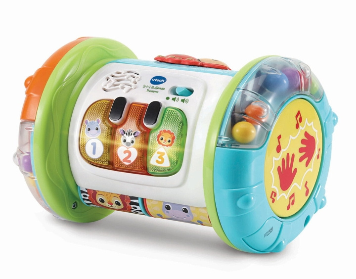 VTech 2- In 1 Rolling Explorer Drum DK (950-562632) ryhmässä LELUT, TUOTTEET LAPSILLE JA VAUVOILLE / Lelut vauvoille (0-3v) / Toiminnalliset lelut @ TP E-commerce Nordic AB (D02466)