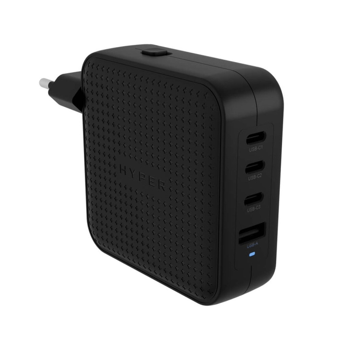 Targus Hyper - HyperJuice 100W USB-C GaN matkalaturi (3C+1A) - musta ryhmässä ÄLYPUHELIMET JA TABLETIT / Laturit & Kaapelit / Seinälaturi / Seinälaturi Type C @ TP E-commerce Nordic AB (D02469)