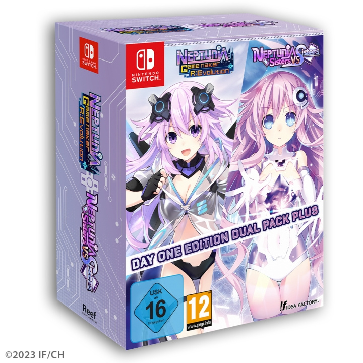 Neptunia Game Maker R:Evolution / Neptunia: Sisters VS Sisters (Day One Edition) (Dual Pack) (Switch) ryhmässä KODINELEKTRONIIKKA / Pelikonsolit & Tarvikkeet / Nintendo Switch / Pelit @ TP E-commerce Nordic AB (D02792)