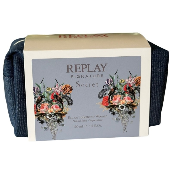 Replay Giftset Replay Signature Secret Woman Edt 100ml + Pochette ryhmässä KAUNEUS JA TERVEYS / Lahjapakkaukset / Naisten lahjapakkaukset @ TP E-commerce Nordic AB (D03069)