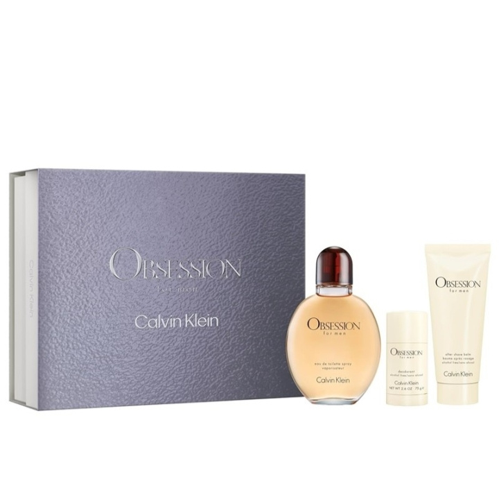 Calvin Klein Giftset Calvin Klein Obsession for Men Edt 125ml + Aftershave Balm 100ml + Deostick 75g ryhmässä KAUNEUS JA TERVEYS / Lahjapakkaukset / Miesten lahjapakkaukset @ TP E-commerce Nordic AB (D03097)