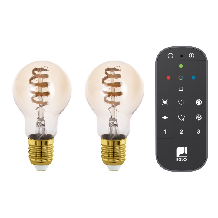 Eglo Sarja 2x E27 A60 amber, kaukosäädin - TW - Zigbee, Bluetooth ryhmässä KOTI, TALOUS JA PUUTARHA / Älykodit / Älykäs valaistus @ TP E-commerce Nordic AB (D03997)