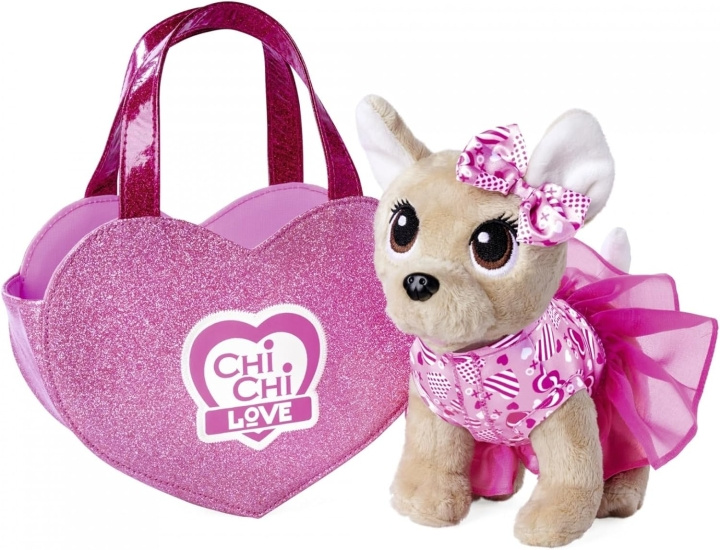 Chi Chi Love Chichi LOVE - Pehmokoira sydämenmuotoisella pussilla (23 cm) (105890055) ryhmässä LELUT, TUOTTEET LAPSILLE JA VAUVOILLE / Lelut vauvoille (0-3v) / Pehmolelut @ TP E-commerce Nordic AB (D04003)