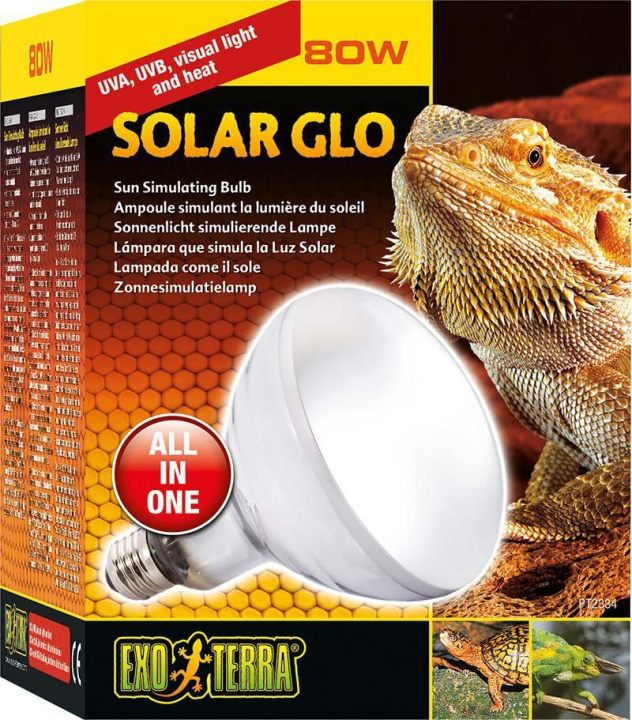 Exoterra Solar Glo 80W Uva/Uvb lämpö ja auringonvalo E27 - (220.1818) ryhmässä KOTI, TALOUS JA PUUTARHA / Lemmikkitarvikkeet / Tarvikkeet terraarioihin @ TP E-commerce Nordic AB (D04765)