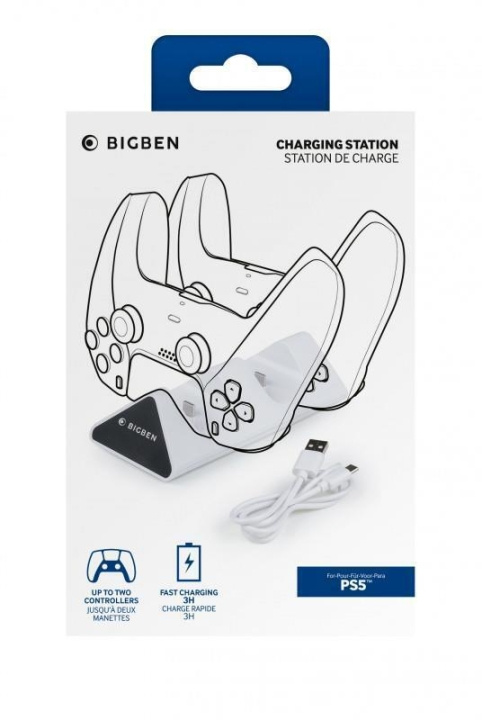 Bigben PS5 Dual Charger V2 ryhmässä KODINELEKTRONIIKKA / Pelikonsolit & Tarvikkeet / Sony PlayStation 5 / Tarvikkeet @ TP E-commerce Nordic AB (D04842)