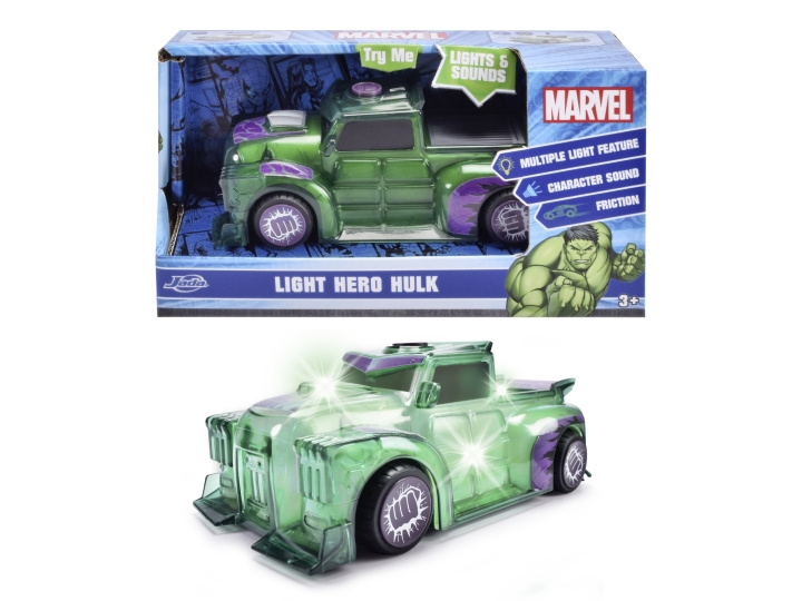 Dickie Toys Marvel Light Hero Hulk 1:32 (203222003) ryhmässä LELUT, TUOTTEET LAPSILLE JA VAUVOILLE / Leikkikalut, Askartelu &Pelit / Leikkiautot @ TP E-commerce Nordic AB (D04877)