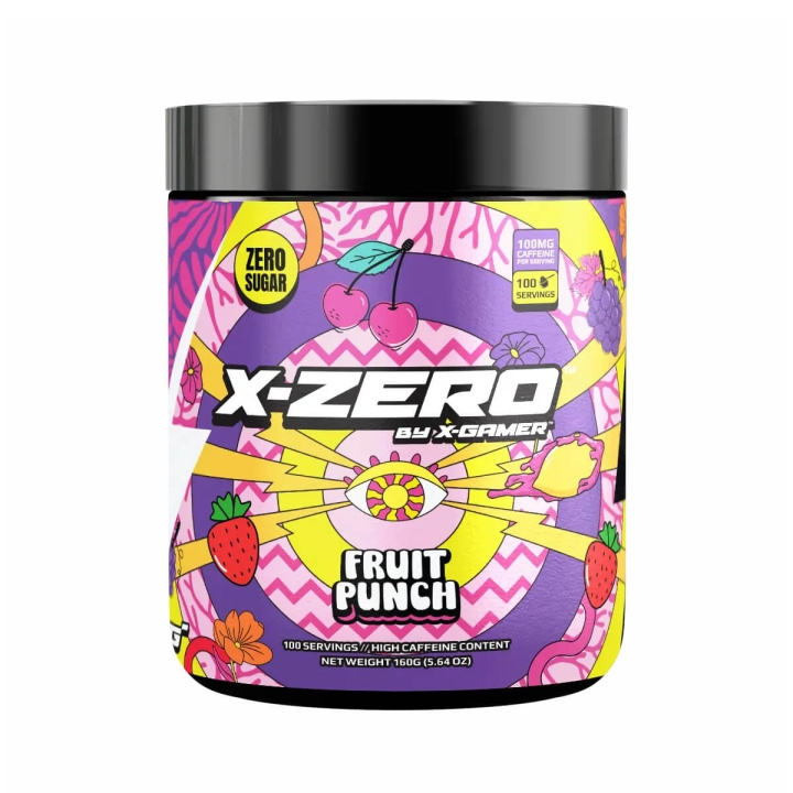 X-GAMER Energiajuomajauhe X-Zero 160 gram Fruit Punch ryhmässä TIETOKOONET & TARVIKKEET / GAMING / Pelaajien energiajuomat @ TP E-commerce Nordic AB (D05306)