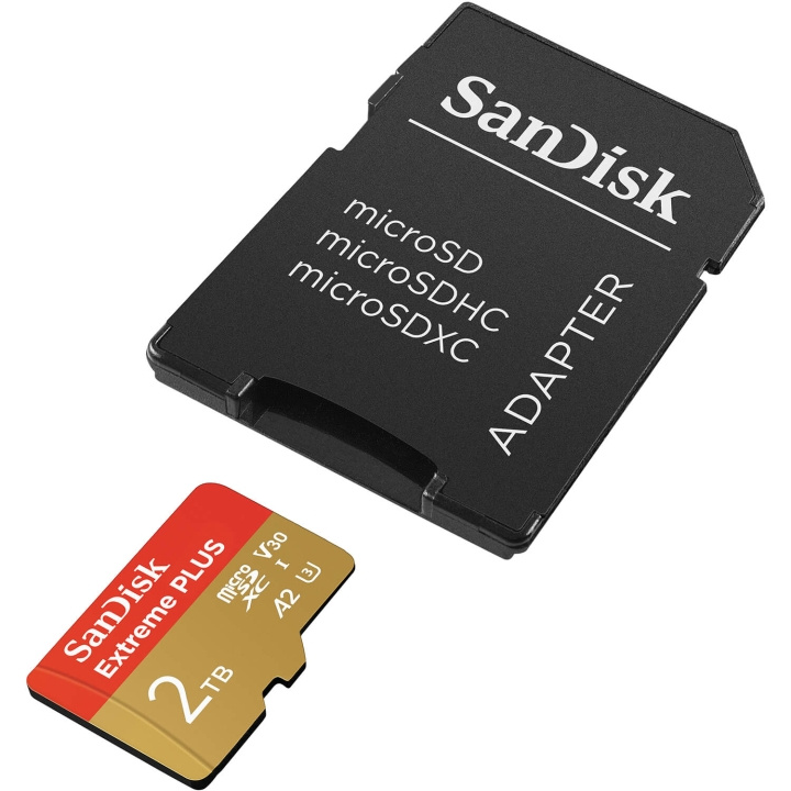 SanDisk Muistikortti MicroSDXC Extreme Plus 2TB UHS-I Sovittimen Kanssa ryhmässä KODINELEKTRONIIKKA / Tallennusvälineet / Muistikortit / MicroSD/HC/XC @ TP E-commerce Nordic AB (D05361)