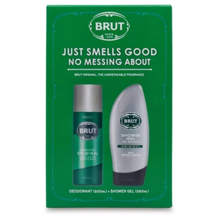 Brut Giftset Brut Original Deodorant 200ml + Shower Gel 250ml ryhmässä KAUNEUS JA TERVEYS / Tuoksut & Parfyymit / Deodorantit / Miesten deodorantit @ TP E-commerce Nordic AB (D05587)