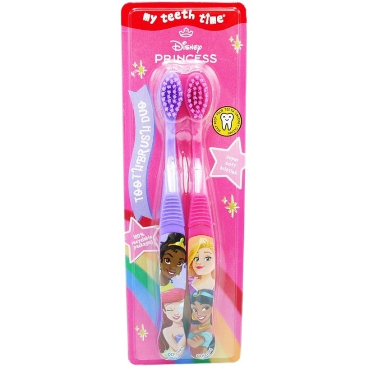 Disney Princess Toothbrush Duo Super Soft ryhmässä KAUNEUS JA TERVEYS / Suunhoito / Sähköhammasharjat Tarvikkeet @ TP E-commerce Nordic AB (D05603)