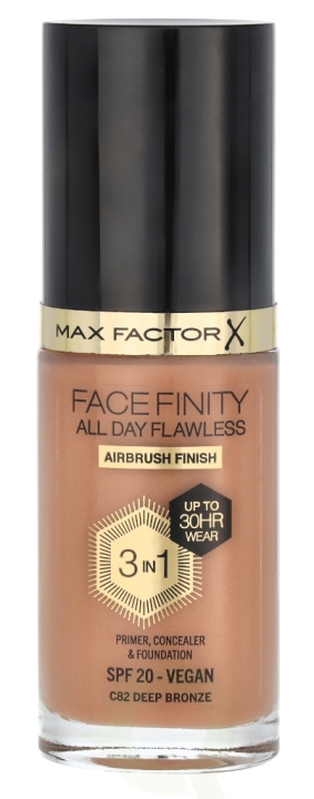 Max Factor Facefinity All Day Flawless 3 In 1 Foundation 30 ml C82 Deep Bronze ryhmässä KAUNEUS JA TERVEYS / Meikit / Meikit Kasvot / Meikkivoide @ TP E-commerce Nordic AB (D05840)