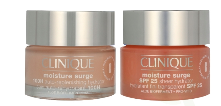 Clinique Moisture Surge Facial Care Set 100 ml Moisture Surge SPF25 Sheer Hydrator 50ml/Moisture Surge 100H Auto-replenishing Hydrator 50ml ryhmässä KAUNEUS JA TERVEYS / Ihonhoito / Kasvot / Päivävoide @ TP E-commerce Nordic AB (D06002)