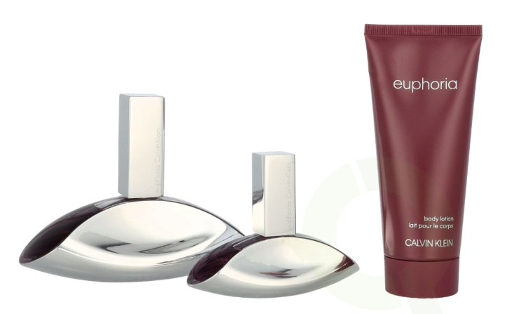 Calvin Klein Euphoria Giftset 230 ml Edp Spray 100ml/Epd Spray 30ml/Body Lotion 100ml ryhmässä KAUNEUS JA TERVEYS / Lahjapakkaukset / Naisten lahjapakkaukset @ TP E-commerce Nordic AB (D06079)