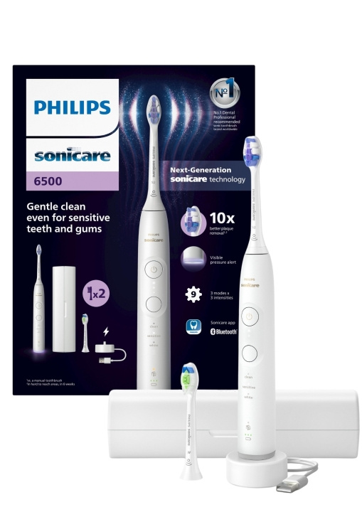 Philips Sonicare Valkoinen sähköhammasharja sarja 6500 HX7410/02 HX7410/02 ryhmässä KAUNEUS JA TERVEYS / Suunhoito / Sähköhammasharjat @ TP E-commerce Nordic AB (D06623)