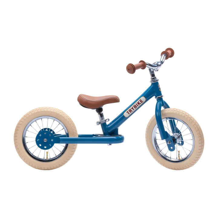 Trybike 2 pyörää Teräs - Vintage sininen (30TBS-2-BLU-VIN) ryhmässä LELUT, TUOTTEET LAPSILLE JA VAUVOILLE / Ulkoleut / Pyörät & Potkulaudat @ TP E-commerce Nordic AB (D06669)