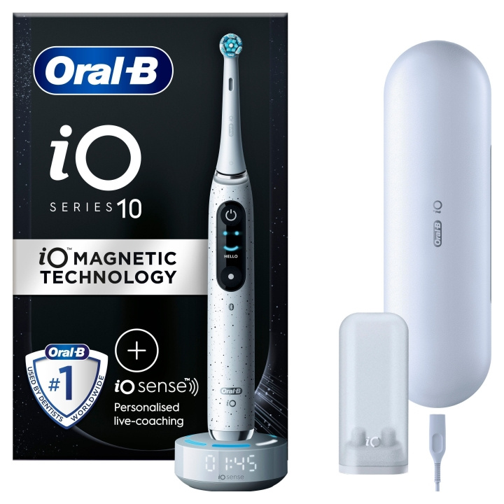 Oral B iO10 Stardust White sähköhammasharja ryhmässä KAUNEUS JA TERVEYS / Suunhoito / Sähköhammasharjat @ TP E-commerce Nordic AB (D06708)