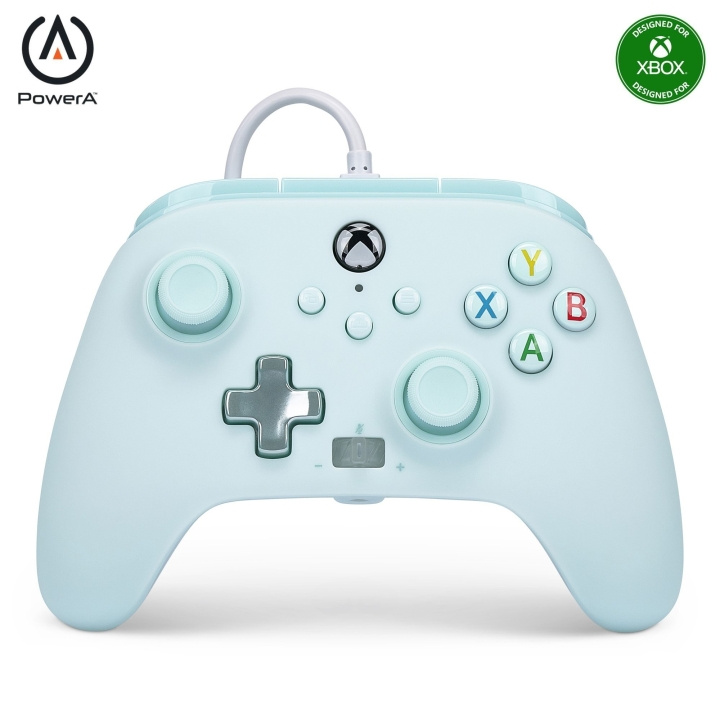 PowerA Parannettu langallinen ohjain - Xbox Series X/S - Cotton Candy Blue (hattaran sininen) ryhmässä KODINELEKTRONIIKKA / Pelikonsolit & Tarvikkeet / Xbox Series X / Tarvikkeet @ TP E-commerce Nordic AB (D06887)