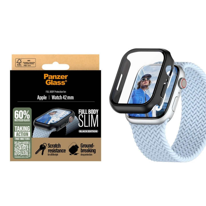 PanzerGlass Näytönsuoja - Apple Watch 10 - 41mm FullBody Slim - Musta ryhmässä URHEILU, VAPAA-AIKA JA HARRASTUS / Urheilu- ja sykekellot / Tarvikkeet @ TP E-commerce Nordic AB (D07013)