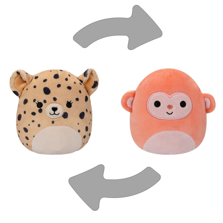 Squishmallows Flip A Mallow 13 cm P17 - Lexie Cheetah/Elton Apina ryhmässä LELUT, TUOTTEET LAPSILLE JA VAUVOILLE / Lelut vauvoille (0-3v) / Pehmolelut @ TP E-commerce Nordic AB (D07077)