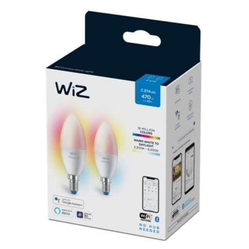 WiZ Kynttilä C37 E14 2Pack Väri ryhmässä KODINELEKTRONIIKKA / Valaistus / LED-lamput @ TP E-commerce Nordic AB (D07093)