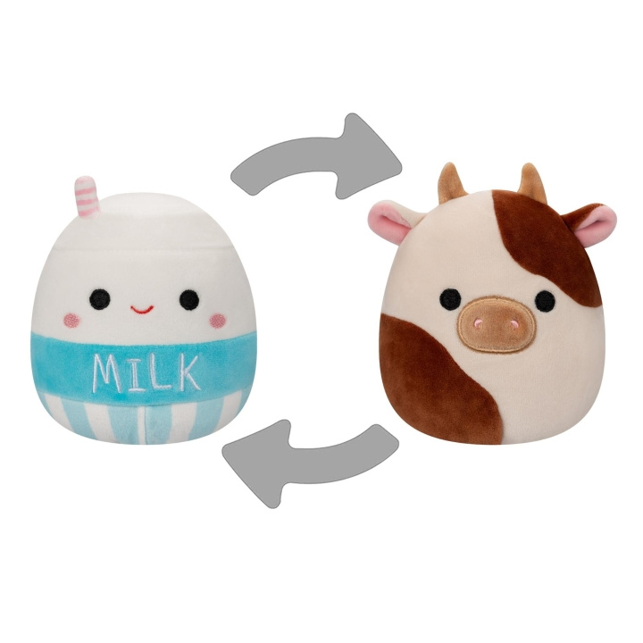 Squishmallows Flip A Mallow 13 cm P17 - Ronnie The Cow/Melly The Milk Carton (Ronnie lehmä/Melly maitotölkki) ryhmässä LELUT, TUOTTEET LAPSILLE JA VAUVOILLE / Lelut vauvoille (0-3v) / Pehmolelut @ TP E-commerce Nordic AB (D07101)