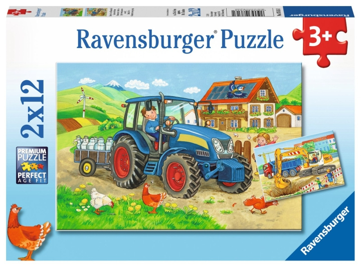 Ravensburger Kovaa työtä 2x12p - 07616 ryhmässä LELUT, TUOTTEET LAPSILLE JA VAUVOILLE / Leikkikalut, Askartelu &Pelit / Lasten palapeli @ TP E-commerce Nordic AB (D07272)