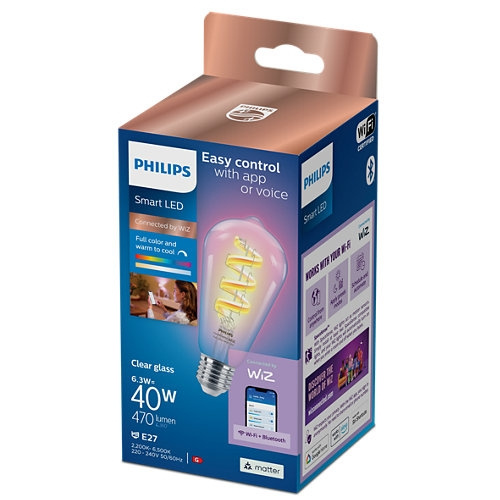 WiZ Philips - Kirkas 40W ST64 E27 hehkulamppu - Elegance in Illumination - Valon tyylikkyys ryhmässä KODINELEKTRONIIKKA / Valaistus / LED-lamput @ TP E-commerce Nordic AB (D07568)