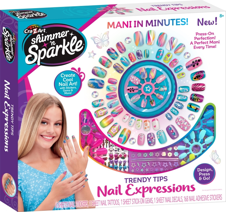 Shimmer n Sparkle Trendikkäät kärjet Nail Expressions (65610S) ryhmässä LELUT, TUOTTEET LAPSILLE JA VAUVOILLE / Leikkikalut, Askartelu &Pelit / Käsityöt @ TP E-commerce Nordic AB (D07729)