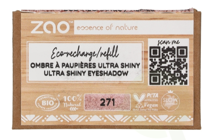 Zao Ultra Shiny Eyeshadow - Refill 1.3 g #271 Pink Copper ryhmässä KAUNEUS JA TERVEYS / Meikit / Silmät ja kulmat / Luomivärit @ TP E-commerce Nordic AB (D07846)