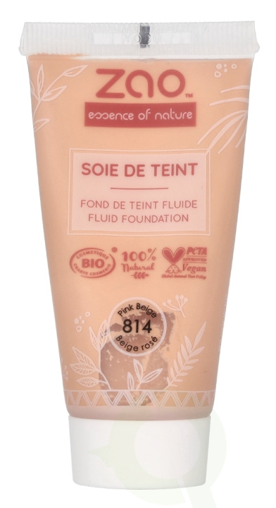 Zao Soie De Teint Fluid Foundation 30 ml #814 Beige Rose ryhmässä KAUNEUS JA TERVEYS / Meikit / Meikit Kasvot / Meikkivoide @ TP E-commerce Nordic AB (D07847)