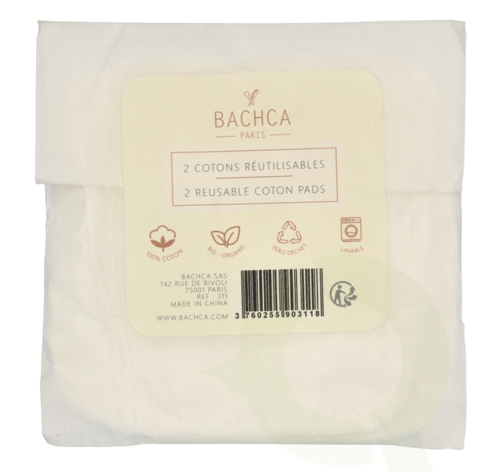 Bachca Paris Reusable Makeup Remover Pads Set 2 piece 2 Pieces ryhmässä KAUNEUS JA TERVEYS / Meikit / Meikinpoisto @ TP E-commerce Nordic AB (D07865)