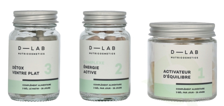 D-Lab Nutricosmetics D-Lab Ventre Plat Set 3 piece Complexe Energie Active 28 caps/Activateur D\'Equilibre 28 caps/Detox Ventre Plat 28 caps ryhmässä KAUNEUS JA TERVEYS / Terveydenhoito / Muut @ TP E-commerce Nordic AB (D07927)