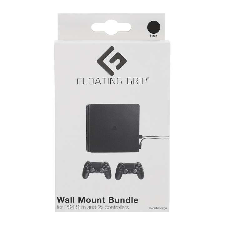 FLOATING GRIP Playstation 4 Slim ja ohjaimen seinäkiinnike - paketti (musta) ryhmässä KODINELEKTRONIIKKA / Pelikonsolit & Tarvikkeet / Sony PlayStation 4 @ TP E-commerce Nordic AB (D08452)