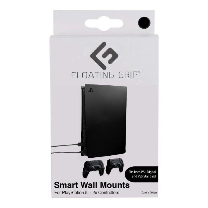 FLOATING GRIP Playstation 5 Wall Mounts by FLOATING GRIP - Black Bundle (musta paketti) ryhmässä KODINELEKTRONIIKKA / Pelikonsolit & Tarvikkeet / Sony PlayStation 5 @ TP E-commerce Nordic AB (D08460)