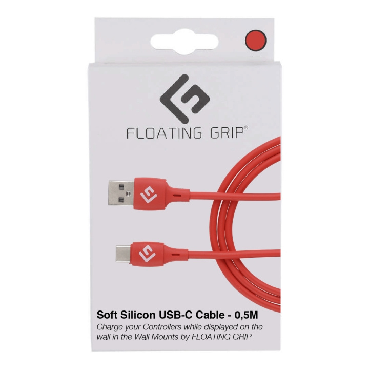 FLOATING GRIP 0,5M silikoni USB-C-kaapeli (punainen) ryhmässä TIETOKOONET & TARVIKKEET / Kaapelit & Sovittimet / USB / USB-C @ TP E-commerce Nordic AB (D08481)