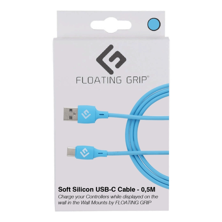 FLOATING GRIP 0,5M silikoni USB-C-kaapeli (sininen) ryhmässä TIETOKOONET & TARVIKKEET / Kaapelit & Sovittimet / USB / USB-C @ TP E-commerce Nordic AB (D08482)