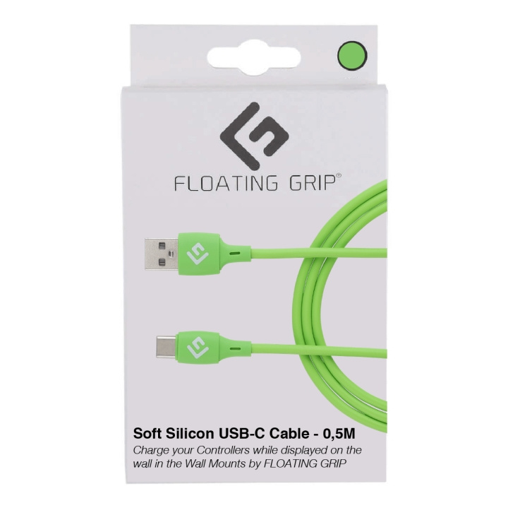 FLOATING GRIP 0,5M silikoni USB-C-kaapeli (vihreä) ryhmässä TIETOKOONET & TARVIKKEET / Kaapelit & Sovittimet / USB @ TP E-commerce Nordic AB (D08483)