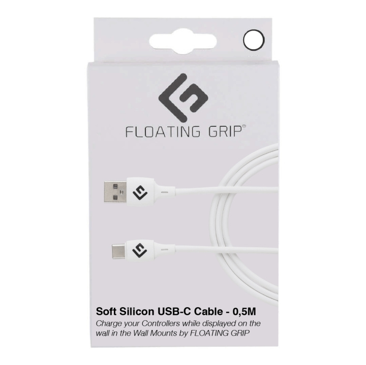 FLOATING GRIP 0,5M silikoni USB-C-kaapeli (valkoinen) ryhmässä TIETOKOONET & TARVIKKEET / Kaapelit & Sovittimet / USB / USB-C @ TP E-commerce Nordic AB (D08484)