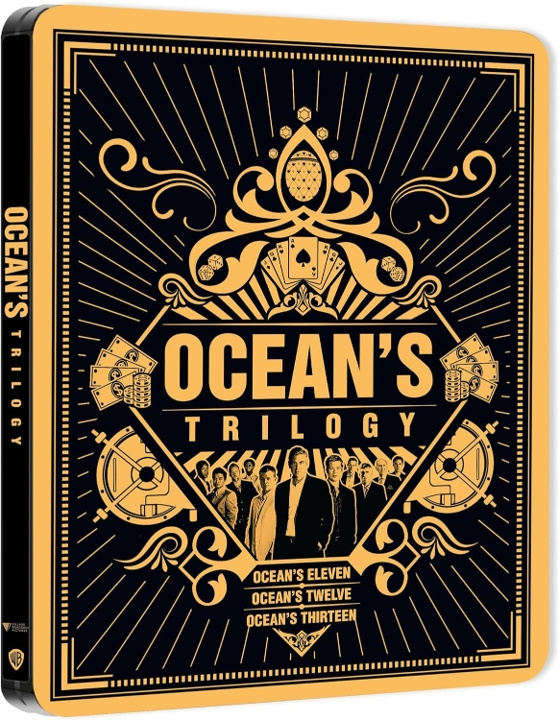 Oceans Trilogy 11-13 - Limited Edition Steelbook (4K Ultra HD + Blu-ray) ryhmässä KODINELEKTRONIIKKA / Ääni & Kuva / TV & Tarvikkeet / Elokuvat / Blu-ray @ TP E-commerce Nordic AB (D08526)