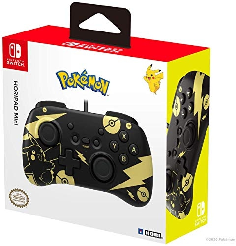 Hori HoriPAD Mini - Musta ja kultainen Pikachu Edition -versio ryhmässä KODINELEKTRONIIKKA / Pelikonsolit & Tarvikkeet / Nintendo Switch / Tarvikkeet @ TP E-commerce Nordic AB (D08584)