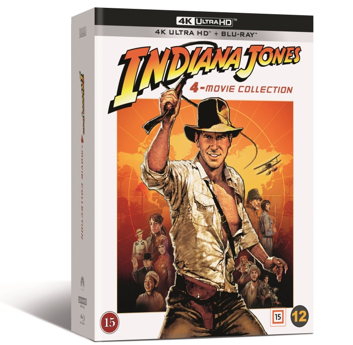 Indiana Jones: The Complete Collection 4-Movie Collection (4K Ultra HD + Blu-ray) (9 disc) ryhmässä KODINELEKTRONIIKKA / Ääni & Kuva / TV & Tarvikkeet / Elokuvat / Blu-ray @ TP E-commerce Nordic AB (D08844)