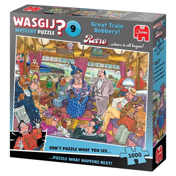 Wasgij Retro Mystery - #9 Suuri junaryöstö! (1000 kpl) (1110100504) ryhmässä URHEILU, VAPAA-AIKA JA HARRASTUS / Harrastus / Palapeli @ TP E-commerce Nordic AB (D09021)