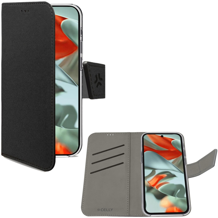 Celly Wallet Case Google Pixel 9 Pro XL Svart ryhmässä ÄLYPUHELIMET JA TABLETIT / Puhelimen suojakotelo / Google @ TP E-commerce Nordic AB (D09095)