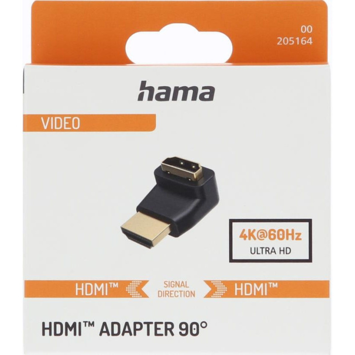 Hama Adapteri Hdmi 90 Asteen Musta Kultainen ryhmässä KODINELEKTRONIIKKA / Kaapelit & Sovittimet / HDMI @ TP E-commerce Nordic AB (D09189)