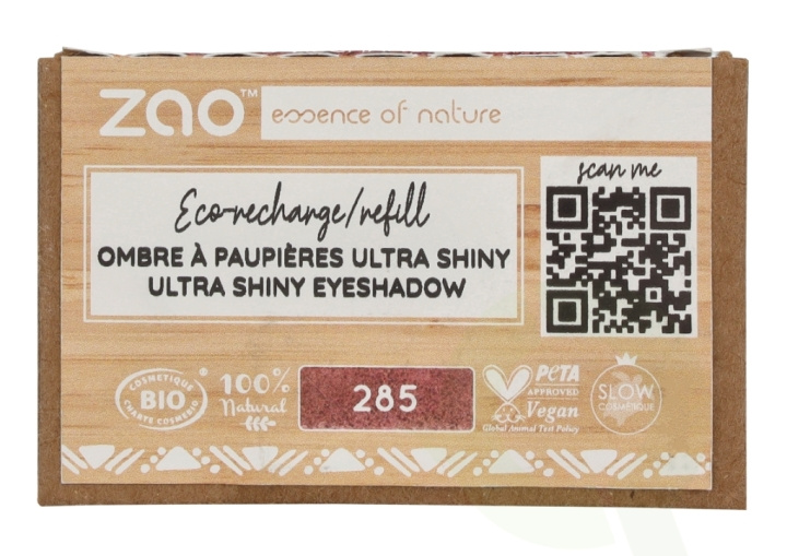 Zao Rectangle Shiny Eyeshadow - Refill 1.3 g #285 Metal Rose ryhmässä KAUNEUS JA TERVEYS / Meikit / Silmät ja kulmat / Luomivärit @ TP E-commerce Nordic AB (D09401)