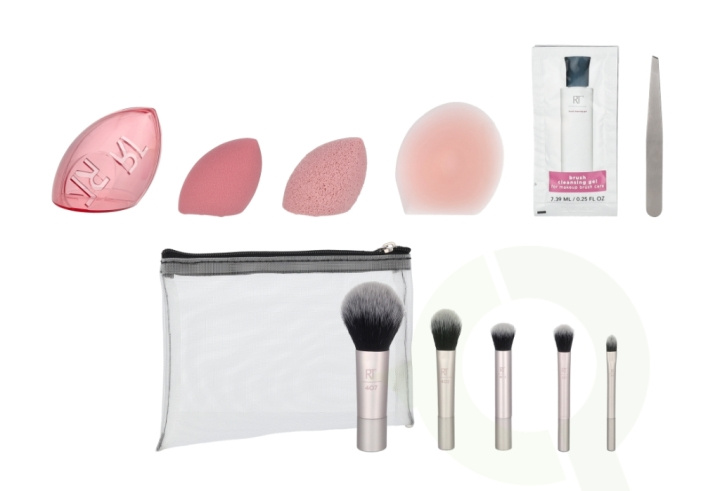 Real Techniques 12 Days Of Glow Advent Calendar 12 piece Cleansing Sponge/Complexion Sponge/Travel Sponge Cage/Mask Applicator/5 Brushes/Brush Cleanser Gel/Tweezers/Pouch ryhmässä KAUNEUS JA TERVEYS / Meikit / Tarvikkeet & Meikkisetit / Harjat & Pensselit @ TP E-commerce Nordic AB (D09464)